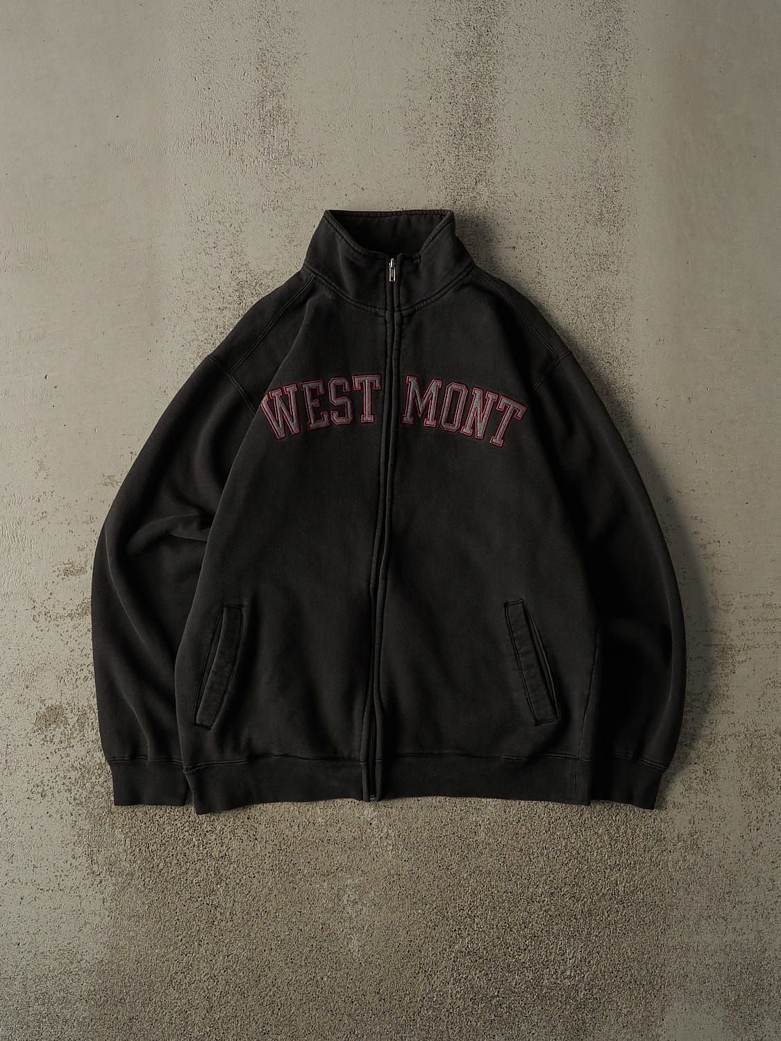 Vintage Y2K Faded Black Westmont Zip Up Sweater (M/L)