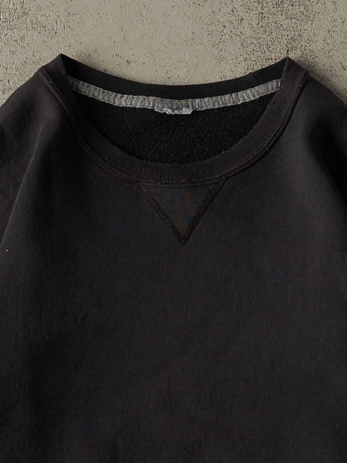 Vintage Y2K Faded Black Russell Athletic Blank Crewneck (XL)