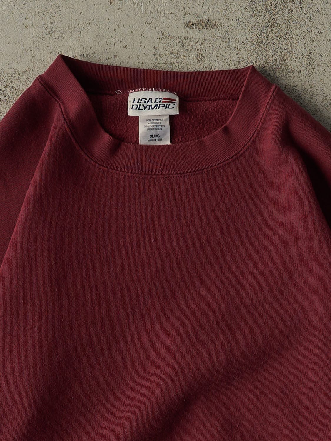 Vintage 90s Burgundy USA Olympic Blank Crewneck (XL/XXL)