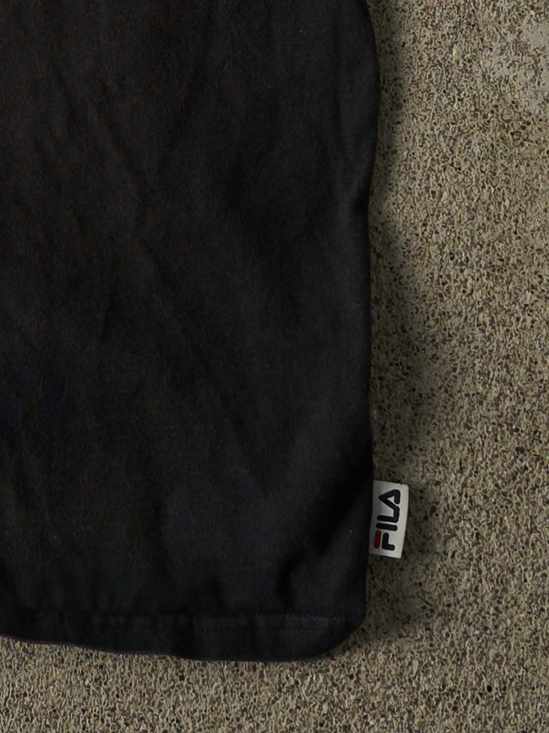 Vintage Y2K Black Fila Embroidered Logo Tee (M/L)
