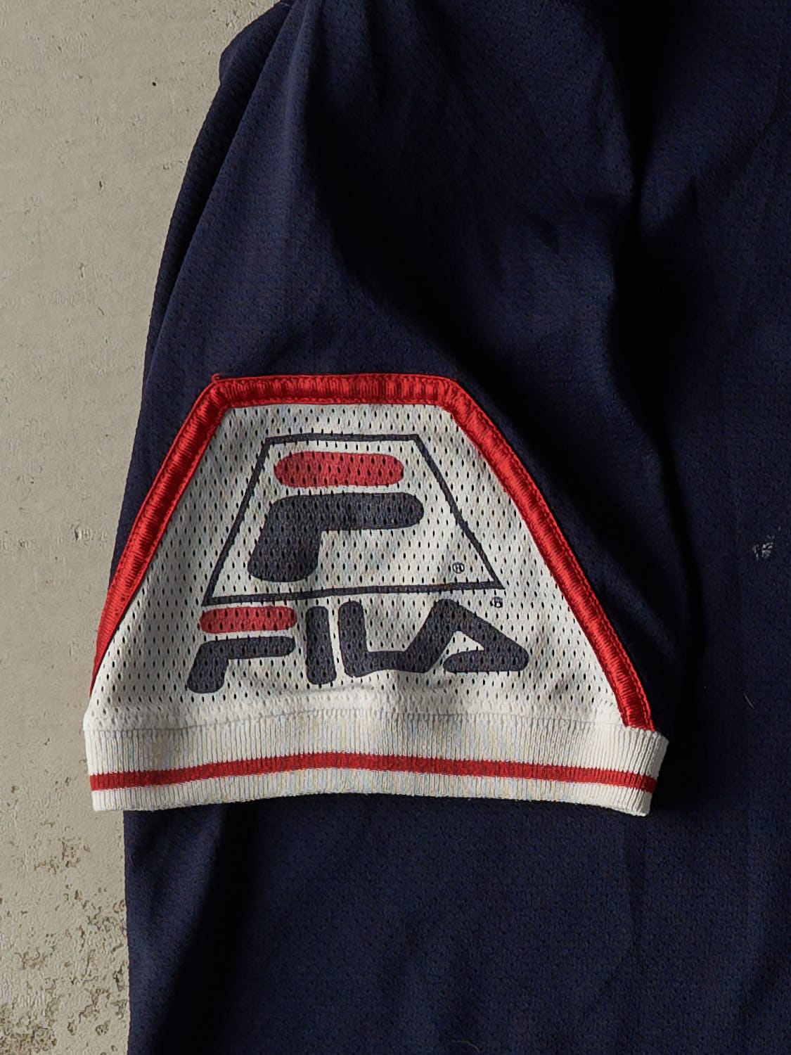 Vintage 90s Navy Blue Fila Quarter Zip Tee (XXL)