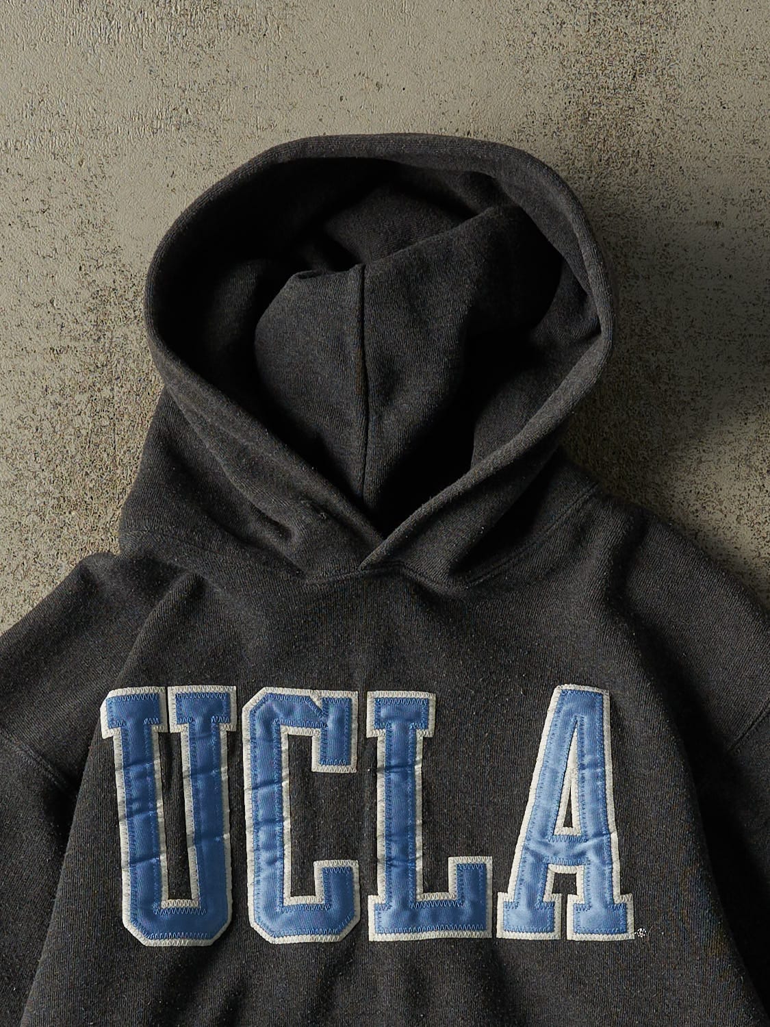 Vintage Y2K Charcoal Grey UCLA Embroidered Hoodie (XS/S)