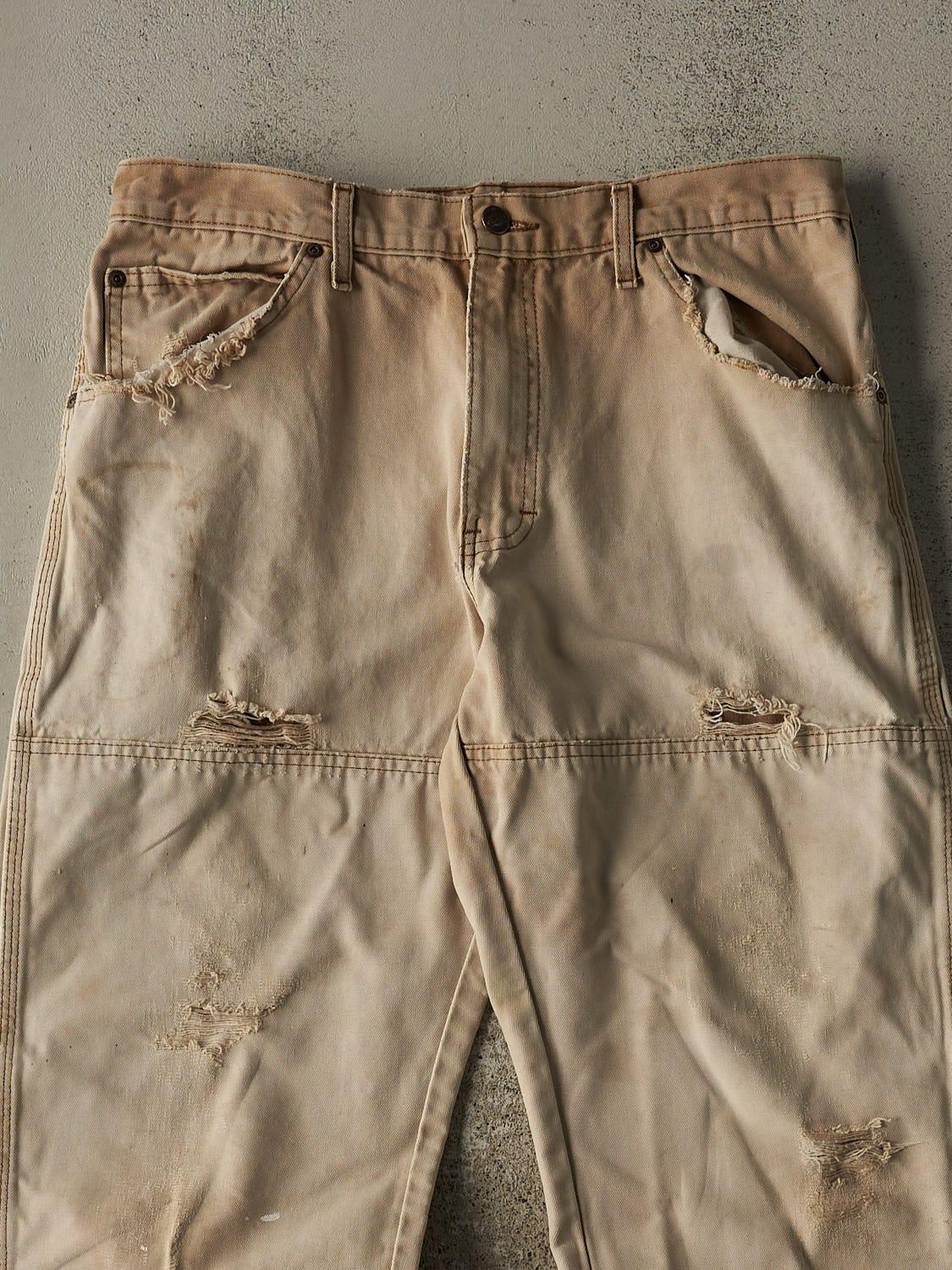 Vintage 90s Beige Dickies Double Knee Work Pants (33x28)