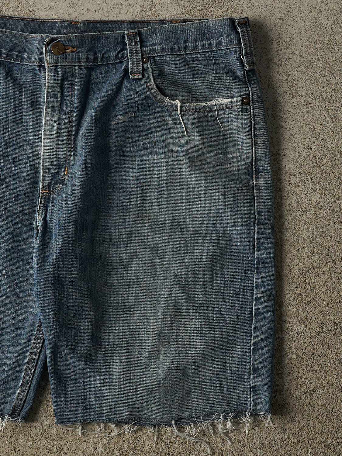 Vintage Y2K Dark Wash Carhartt Cut Off Jean Shorts (39x9.5)