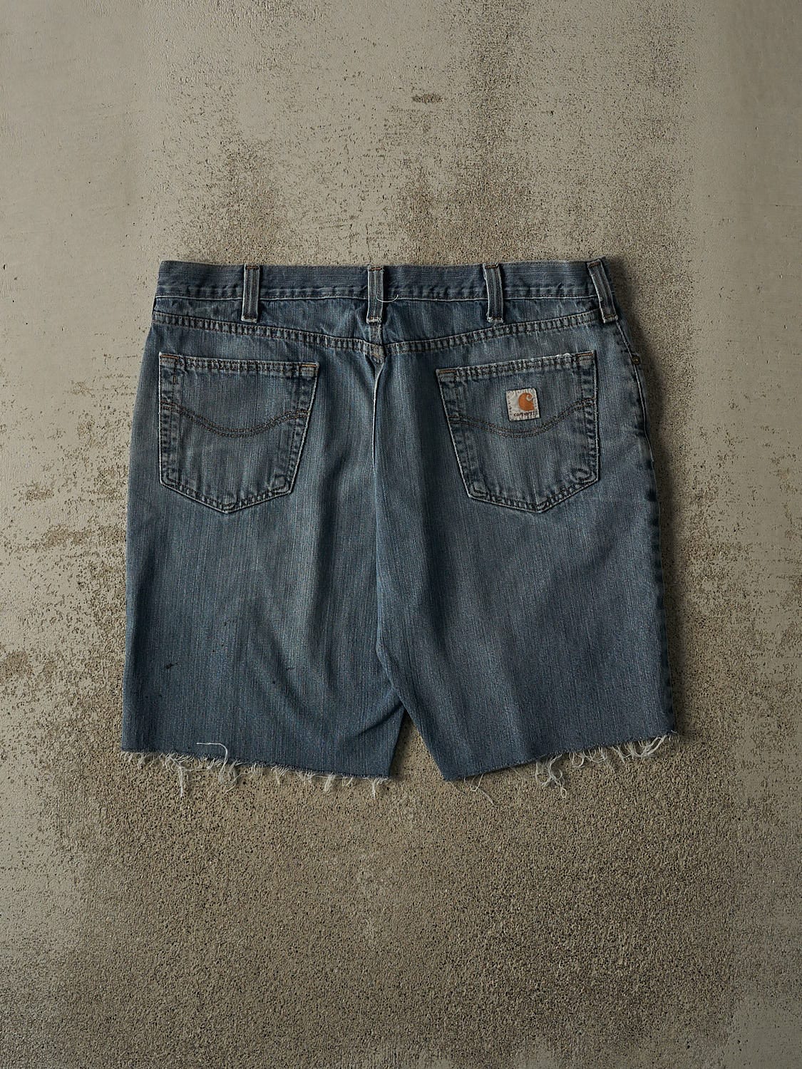 Vintage Y2K Dark Wash Carhartt Cut Off Jean Shorts (39x9.5)