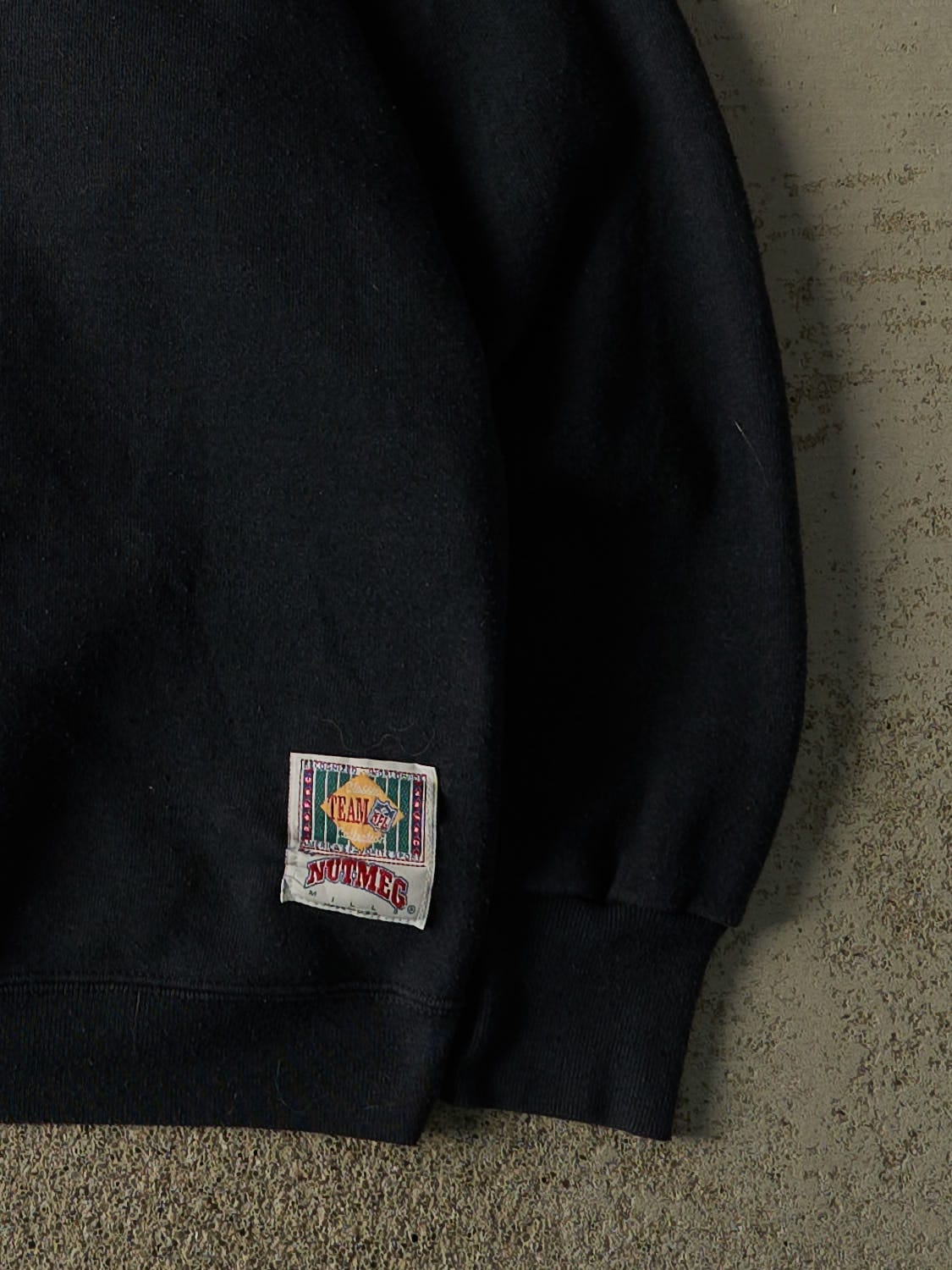 Vintage 90s Black Oakland Raiders Embroidered Crewneck (L/XL)