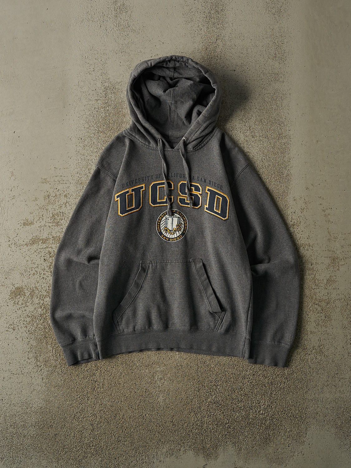 Vintage Y2K Charcoal Grey University of California San Diego Hoodie (XS/S)