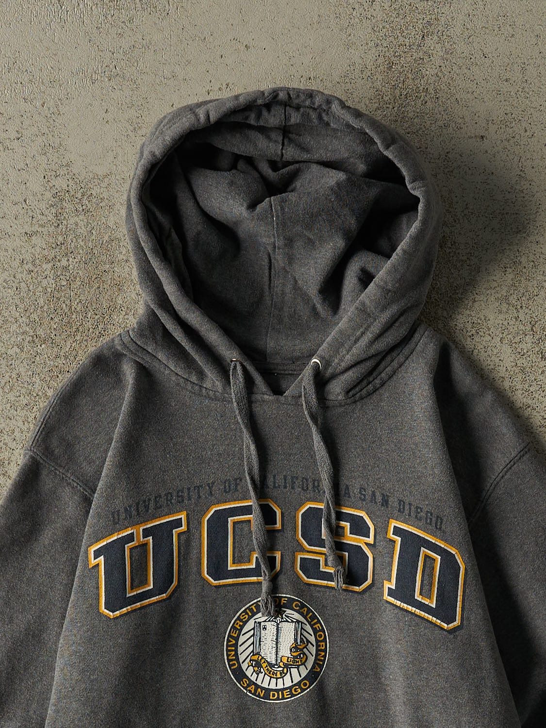 Vintage Y2K Charcoal Grey University of California San Diego Hoodie (XS/S)