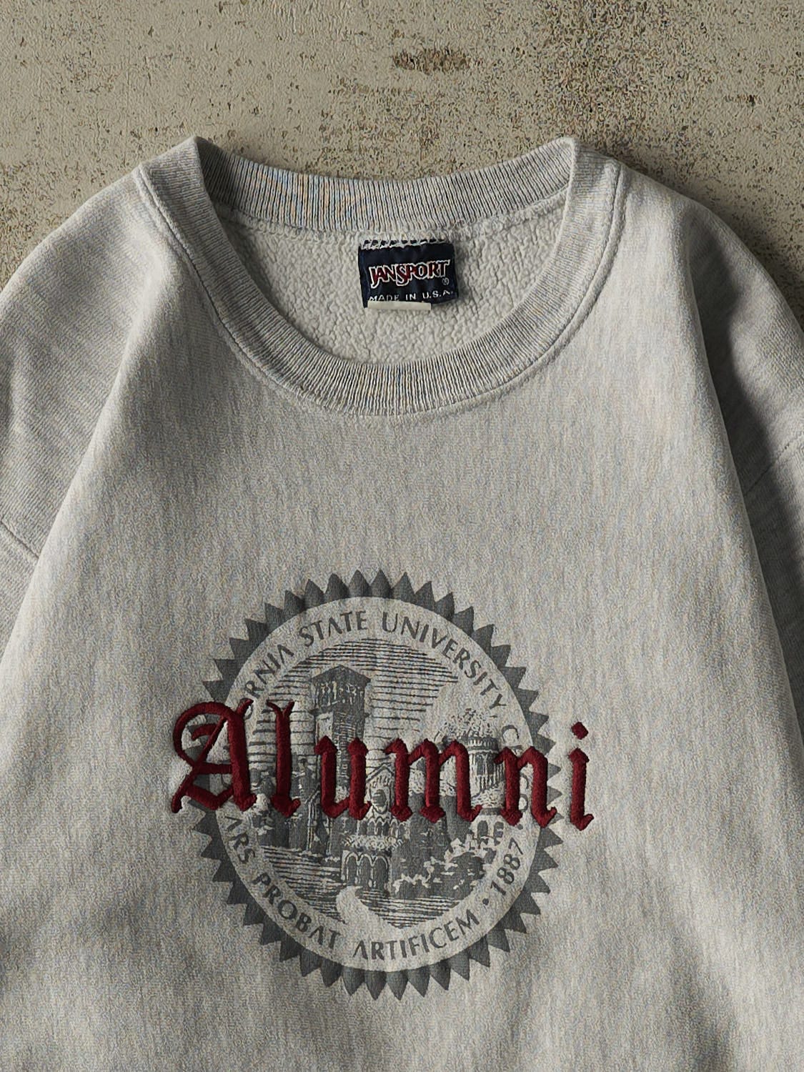 Vintage 90s Heather Grey California State University Alumni Embroidered Crewneck (M/L)