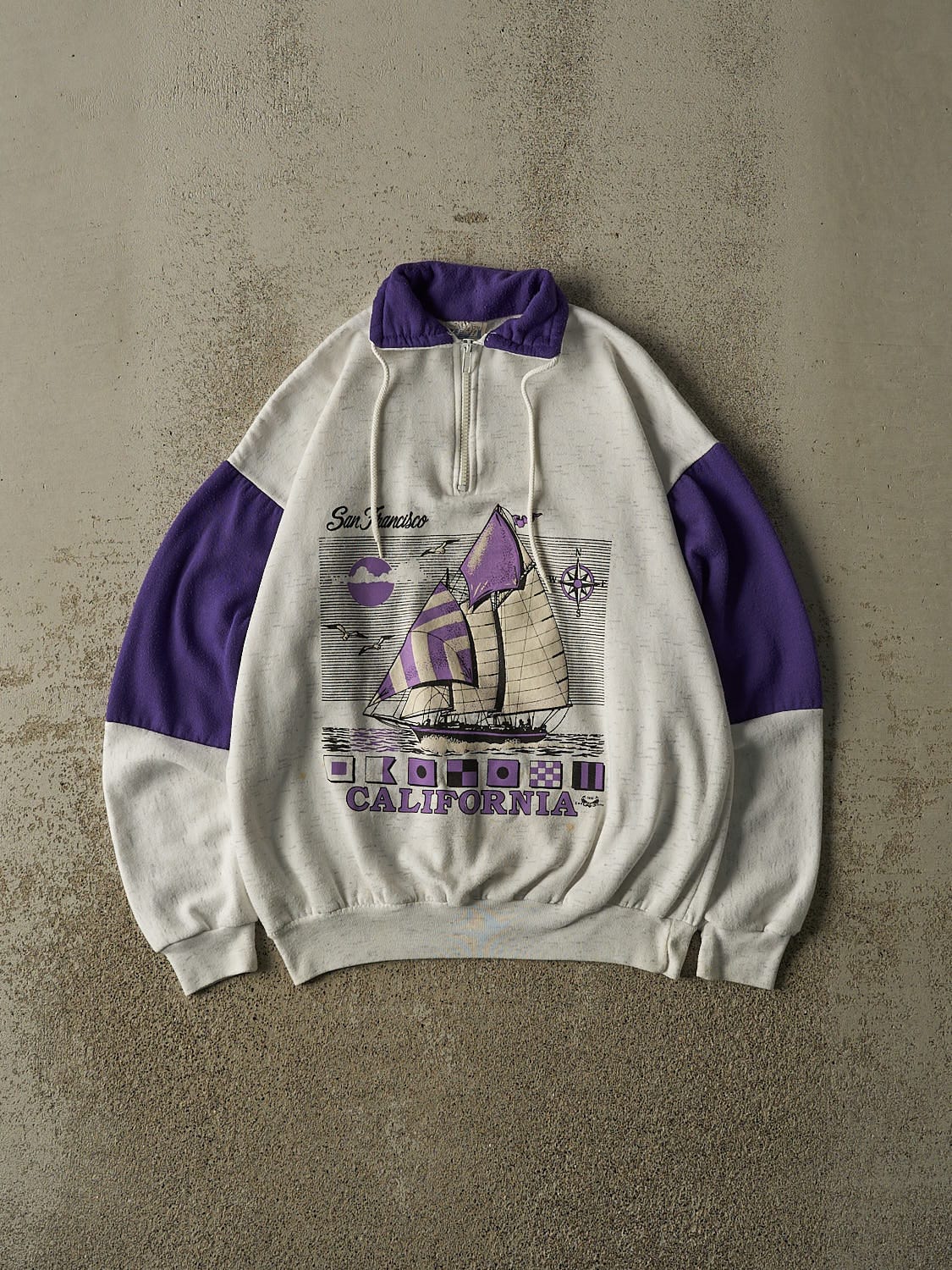 Vintage 92' Heather Grey San Francisco California Quarter Zip (XS/S)