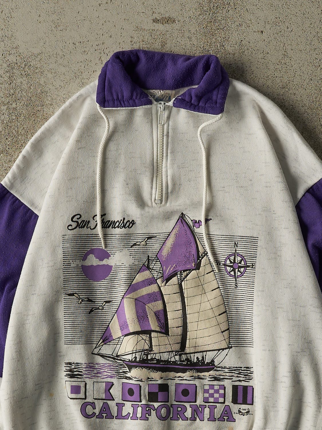 Vintage 92' Heather Grey San Francisco California Quarter Zip (XS/S)