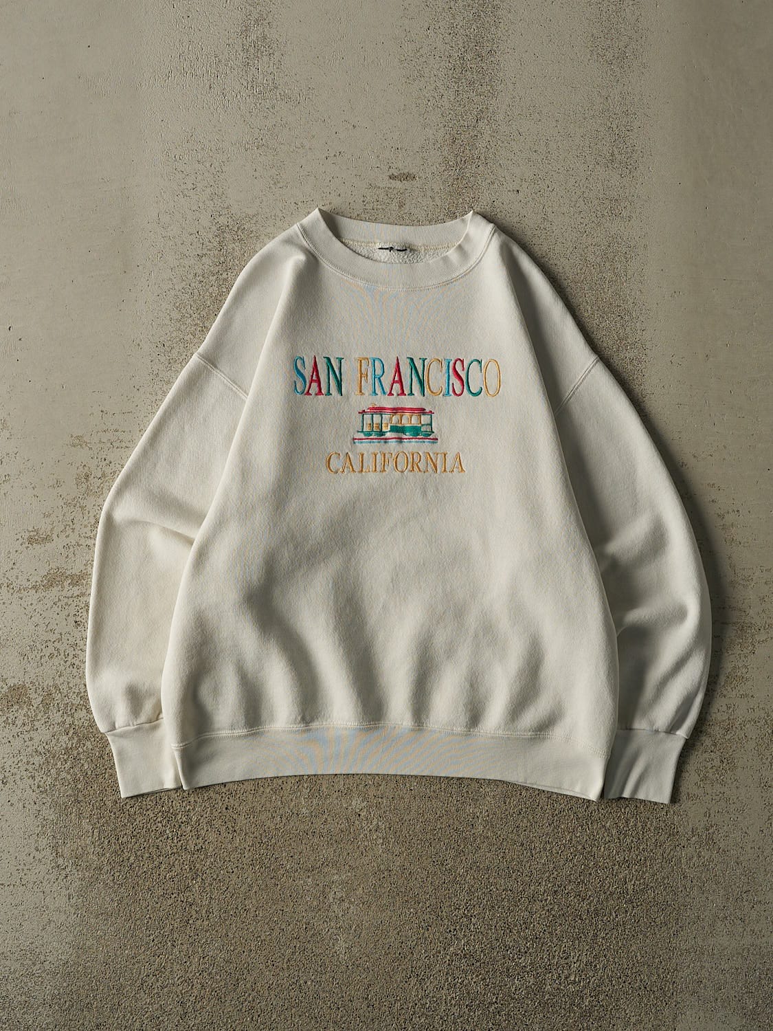 Vintage 80s White San Francisco California Embroidered Crewneck (M)