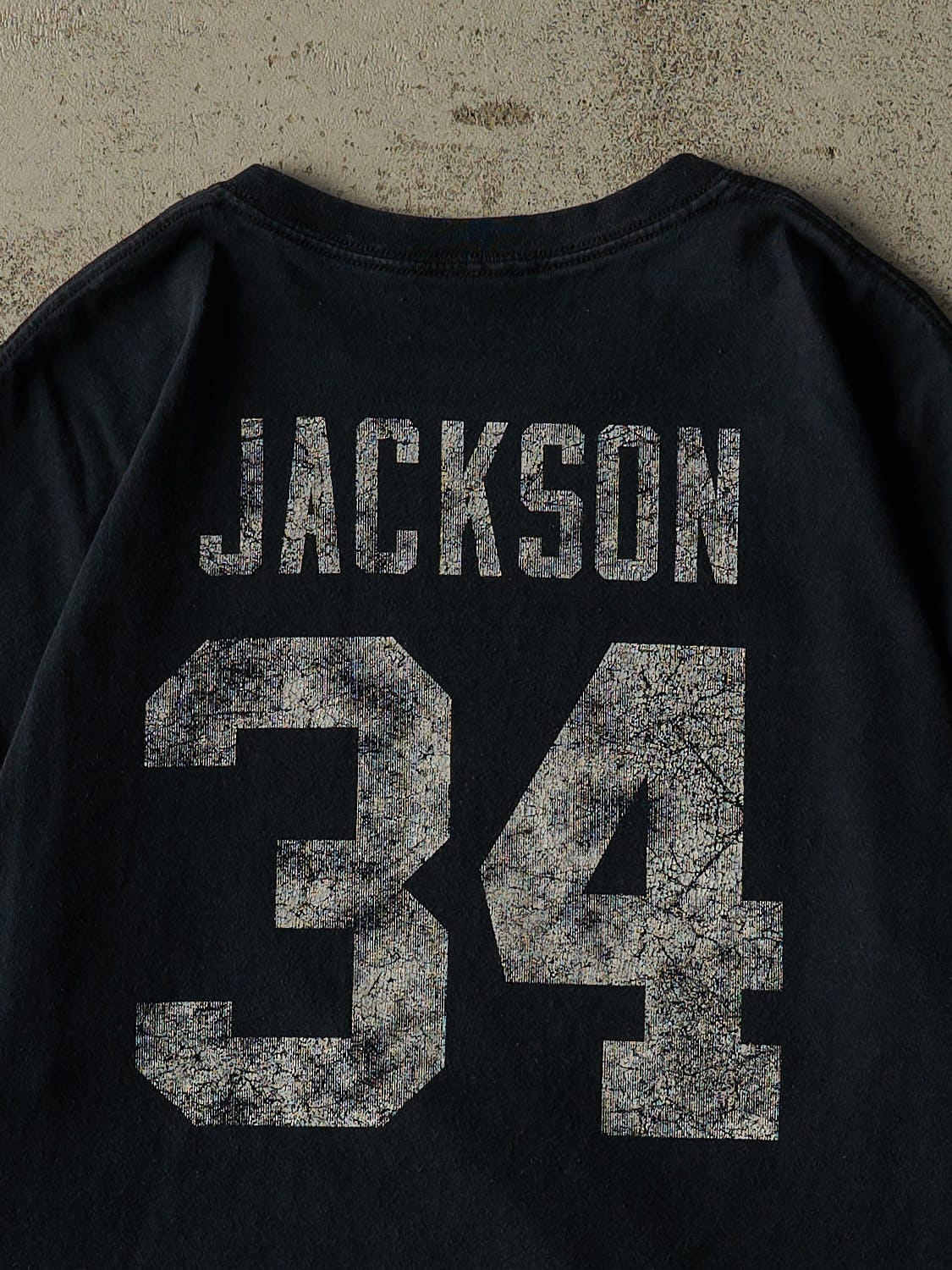 Vintage Y2K Black Oakland Raiders #34 Jackson Player Tee (L/XL)