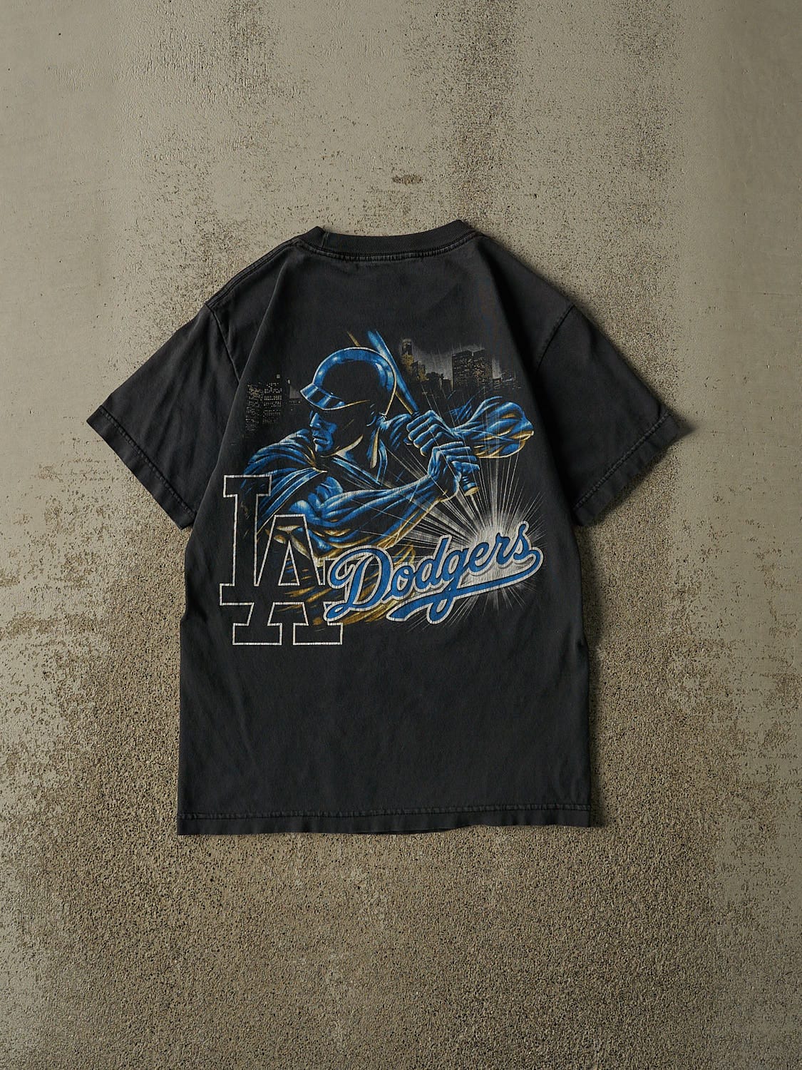 Vintage 90s Faded Black Los Angeles Dodgers Tee (XS/S)