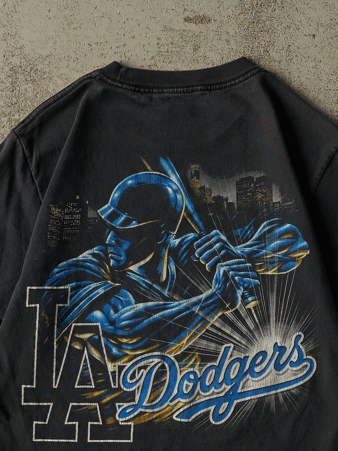 Vintage 90s Faded Black Los Angeles Dodgers Tee (XS/S)