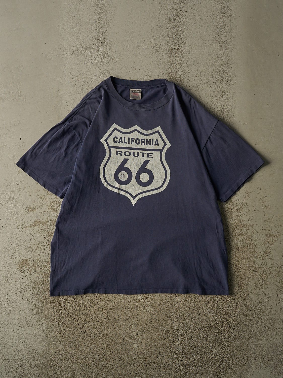 Vintage 90s Navy Blue Route 66 California Single Stitch Tee (XL)