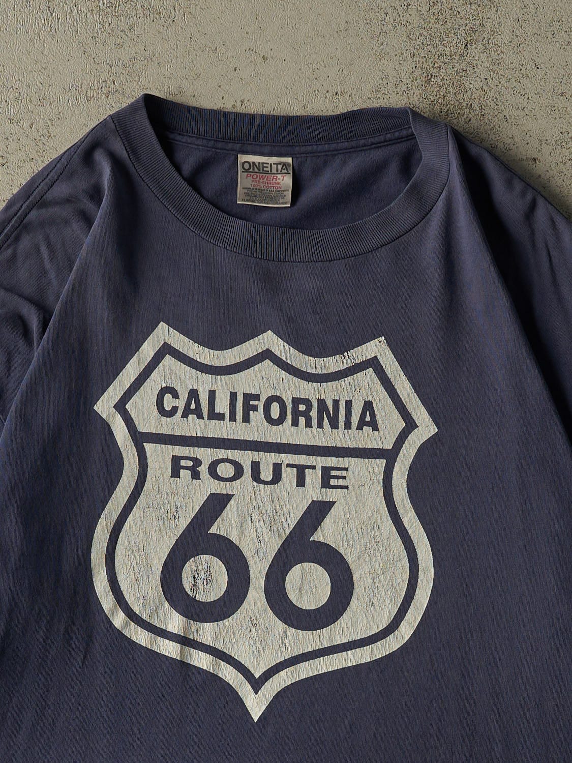 Vintage 90s Navy Blue Route 66 California Single Stitch Tee (XL)