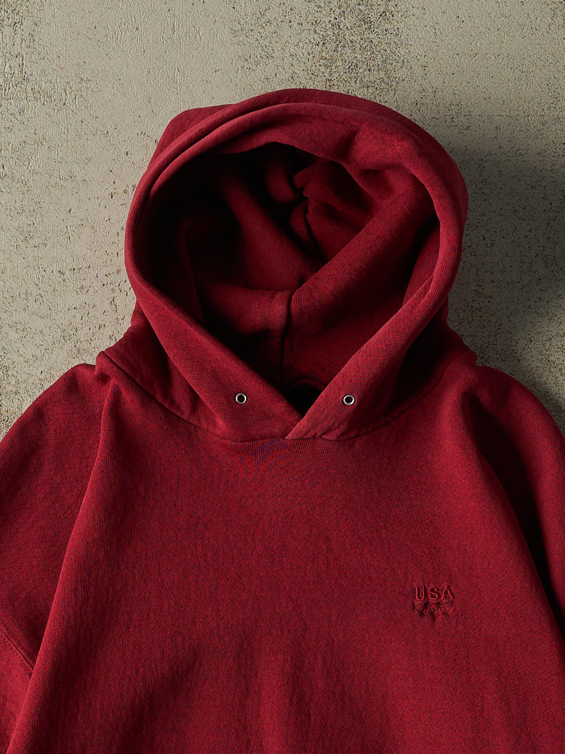 Vintage 90s Burgundy Olympic USA Embroidered Hoodie (S/M)