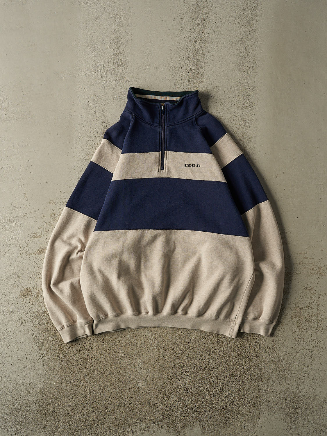 Vintage 90s Grey Izod Quarter Zip Sweater (XL/XXL)
