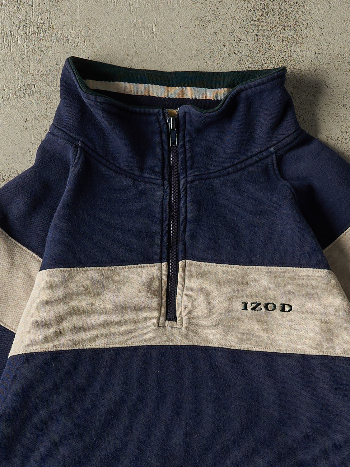 Vintage 90s Grey Izod Quarter Zip Sweater (XL/XXL)