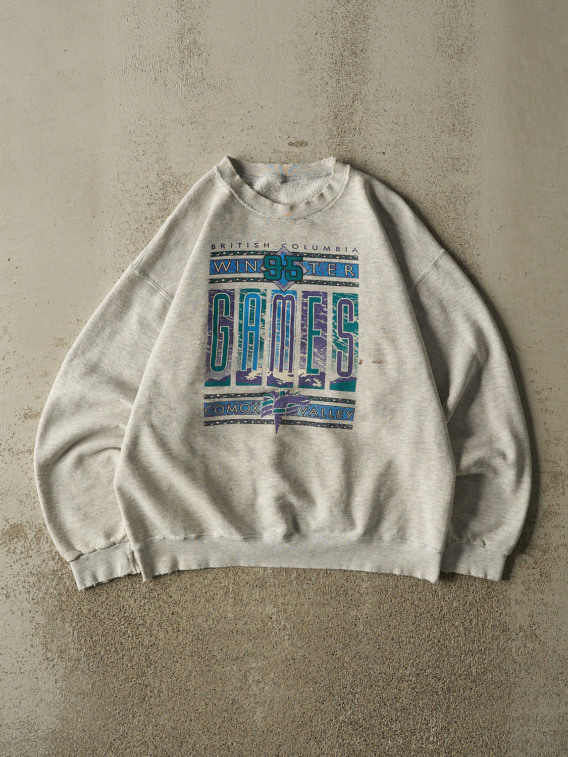 Vintage 95' Heather Grey British Columbia Winter Games Crewneck (M/L)