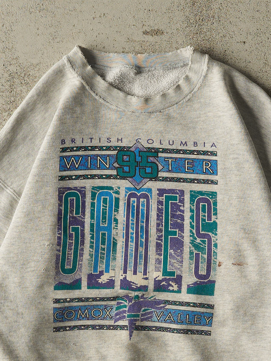 Vintage 95' Heather Grey British Columbia Winter Games Crewneck (M/L)