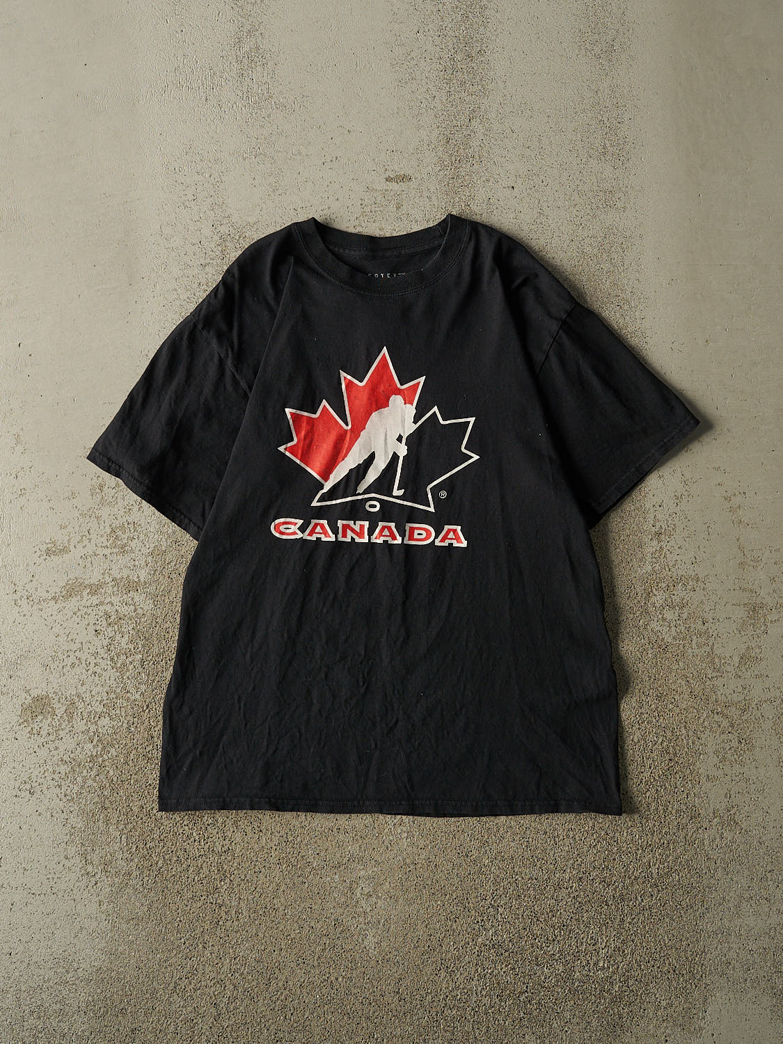 Vintage Y2K Black Team Canada Hockey Tee (M/L)