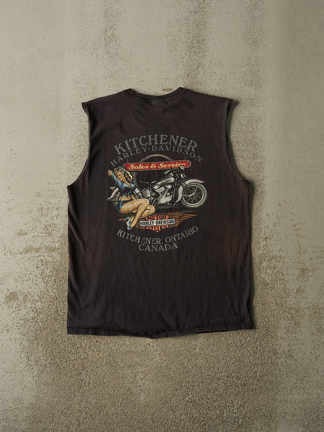 Vintage 11' Faded Black Harley Davidson Kitchener Tank (M/L)