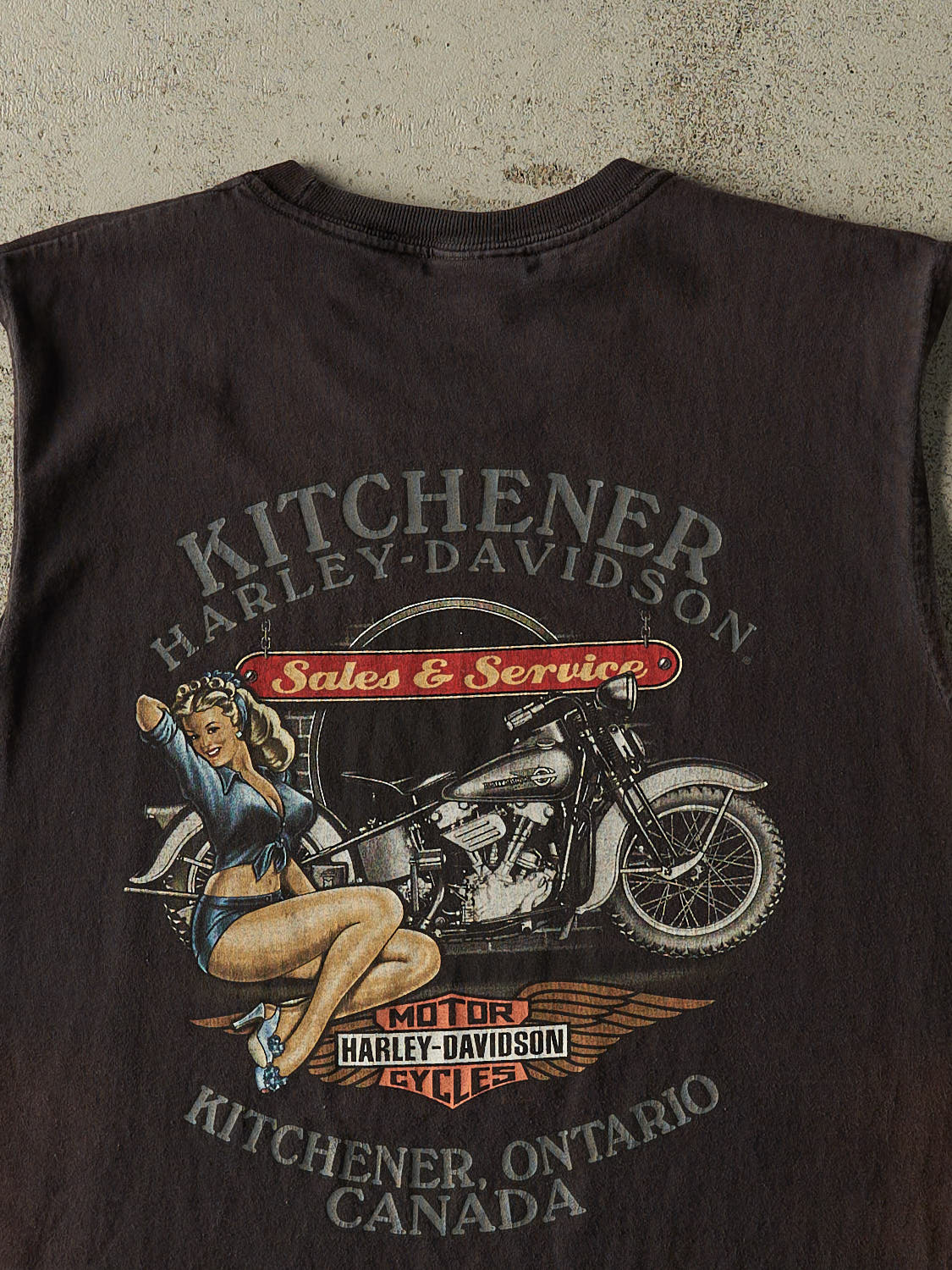 Vintage 11' Faded Black Harley Davidson Kitchener Tank (M/L)