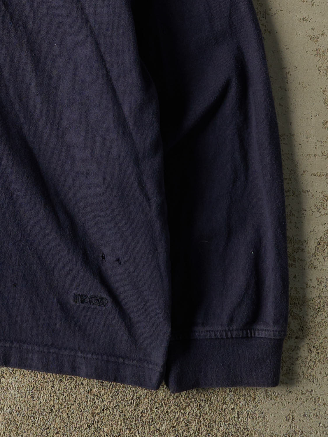 Vintage Y2K Navy Blue Izod Quarter Button Rugby Long Sleeve (L)