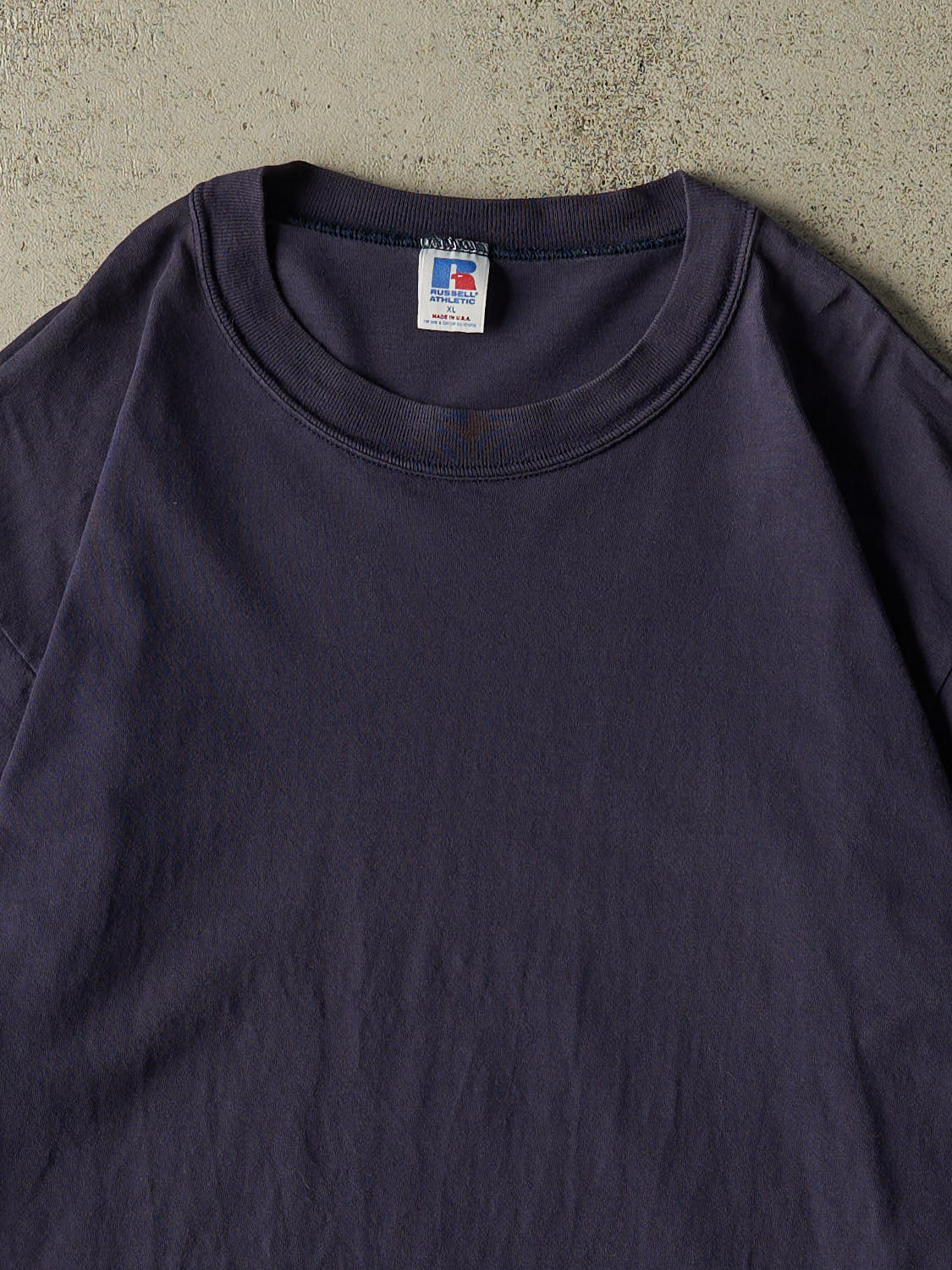 Vintage 90s Navy Blue Russell Athletic Blank Tee (L/XL)