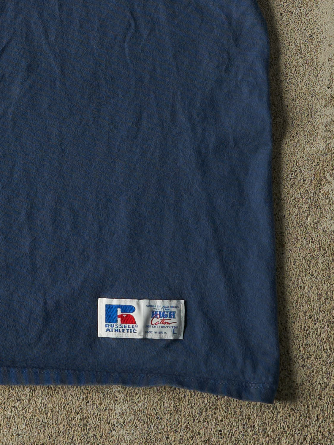Vintage 90s Blue Russell Athletic Blank Pocket Tee (L/XL)