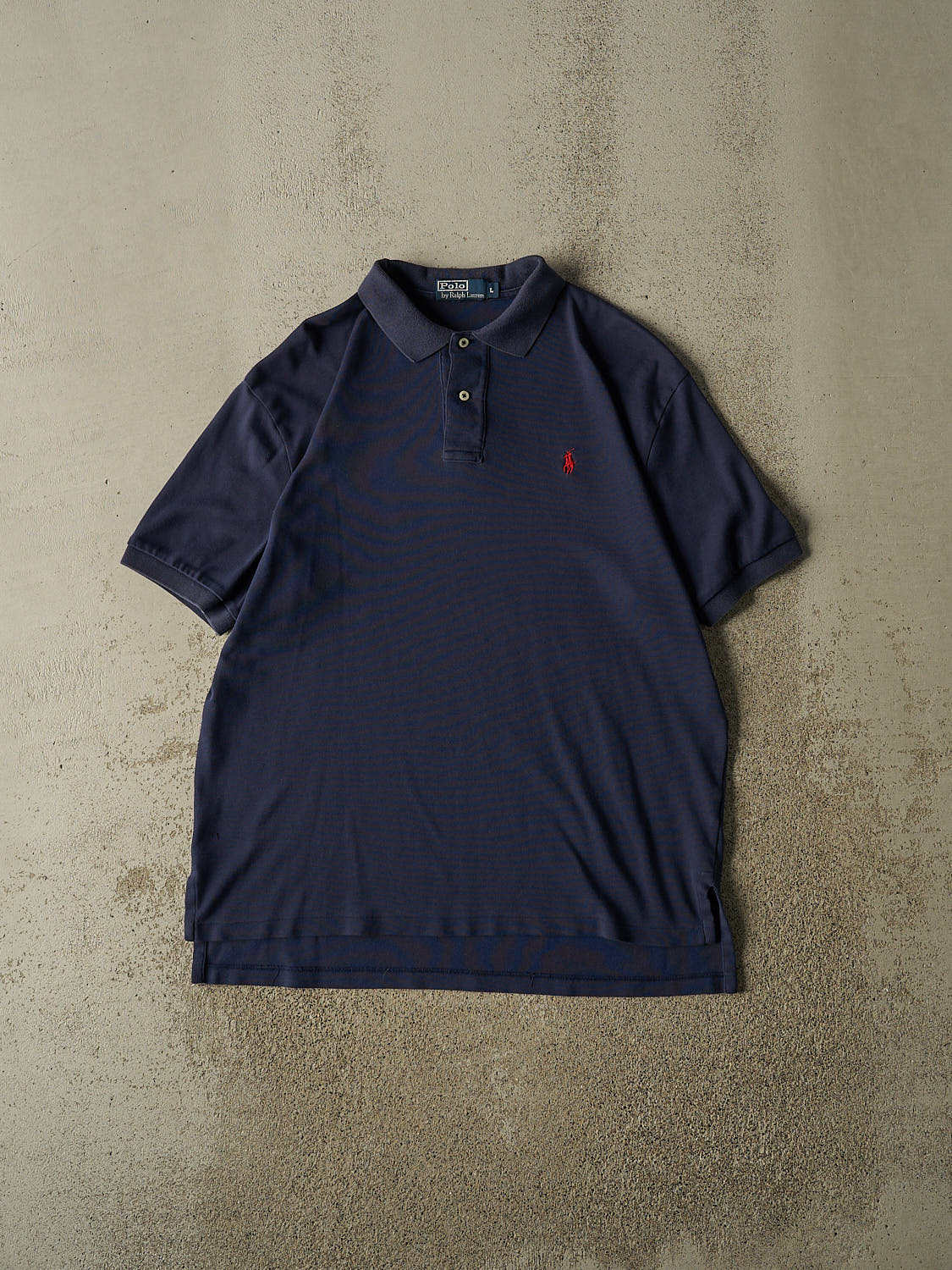 Vintage 90s Faded Navy Polo Quarter Button Tee (XL)