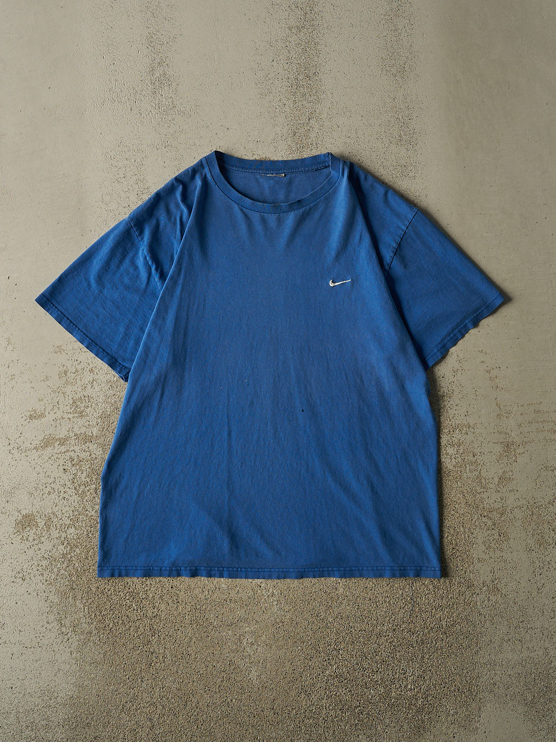 Vintage Y2K Blue Nike Embroidered Logo Tee (XL)