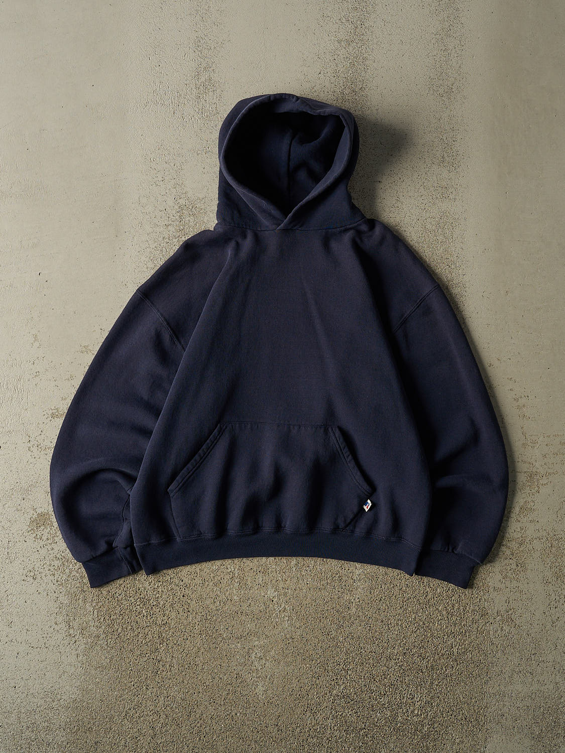 Vintage 90s Navy Blue Russell Athletic Blank Hoodie (S/M)