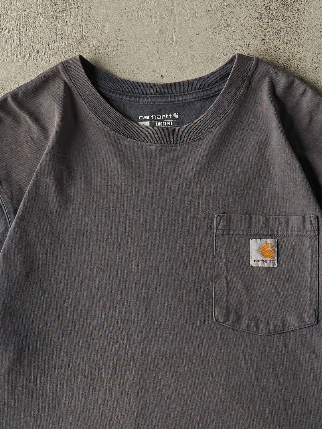 Vintage Y2K Charcoal Grey Carhartt Pocket Tee (L/XL)