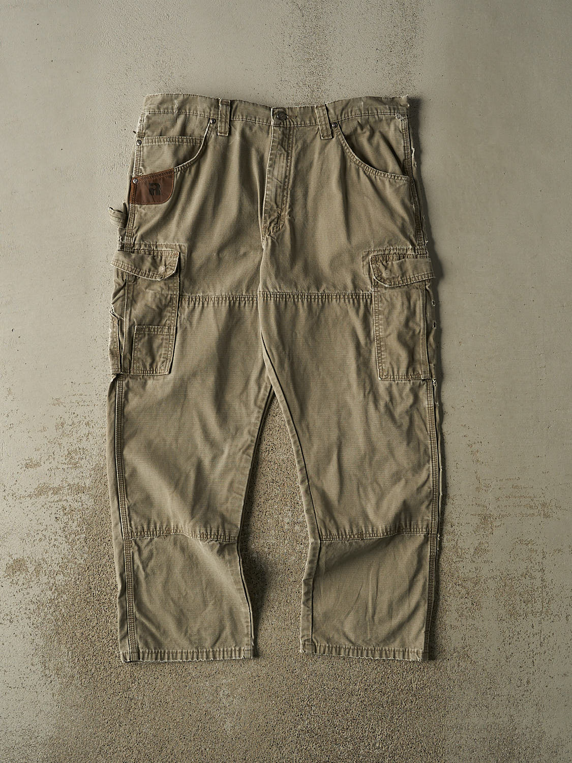 Vintage 90s Beige Wrangler Riggs Double Knee Cargo Pants (38x30)