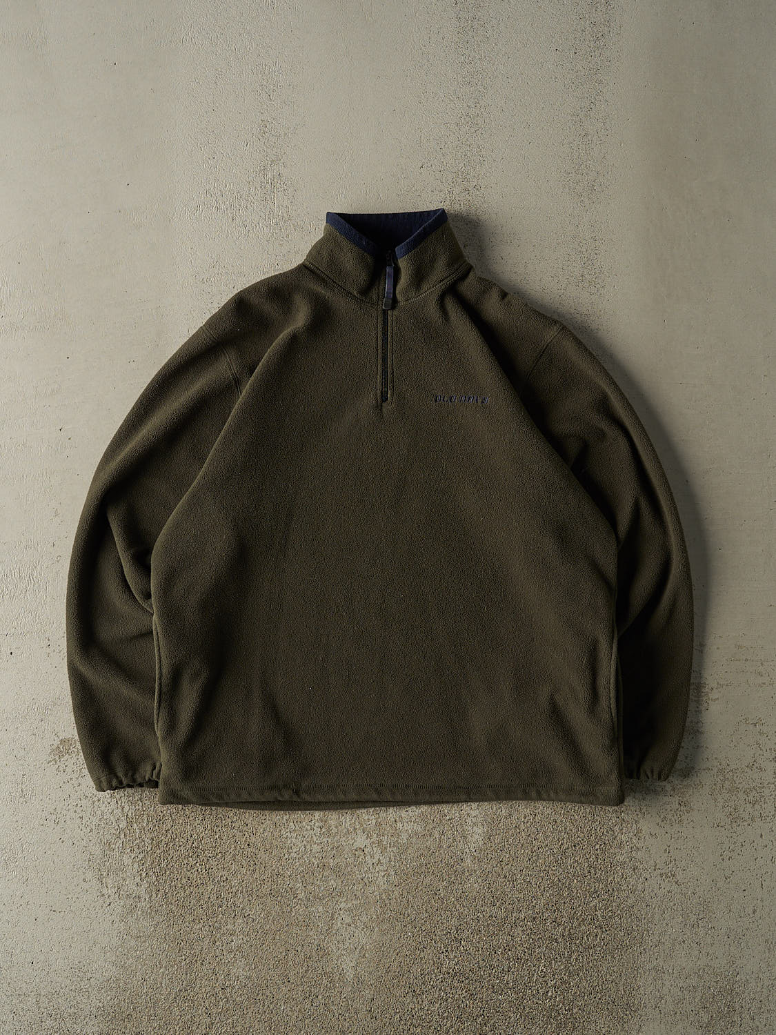 Vintage 90s Green Old Navy Embroidered Quarter Zip Fleece (XL/XXL)