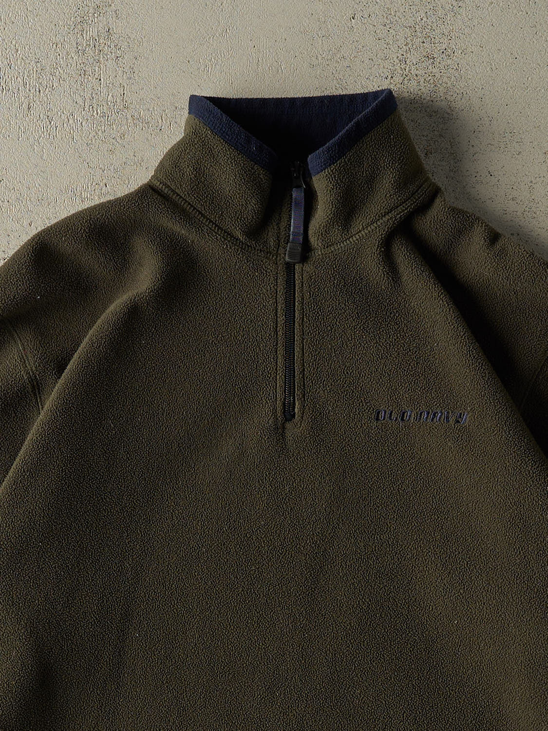 Vintage 90s Green Old Navy Embroidered Quarter Zip Fleece (XL/XXL)