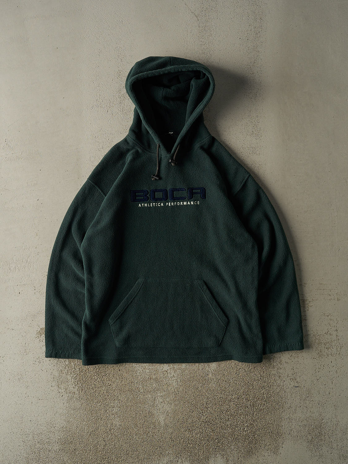 Vintage 90s Green Boca Athletic Embroidered Fleece Hoodie (XL/XXL)