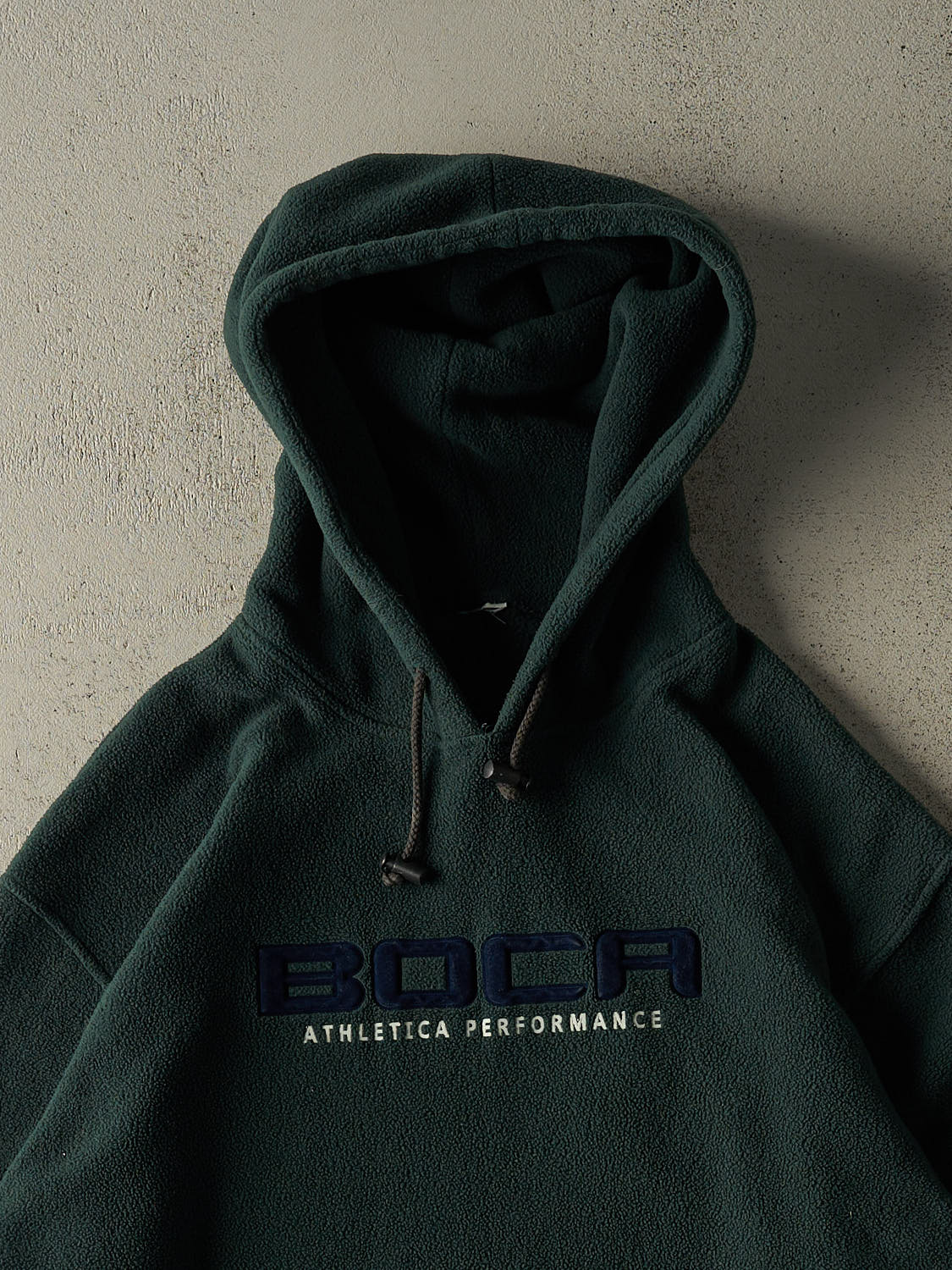 Vintage 90s Green Boca Athletic Embroidered Fleece Hoodie (XL/XXL)