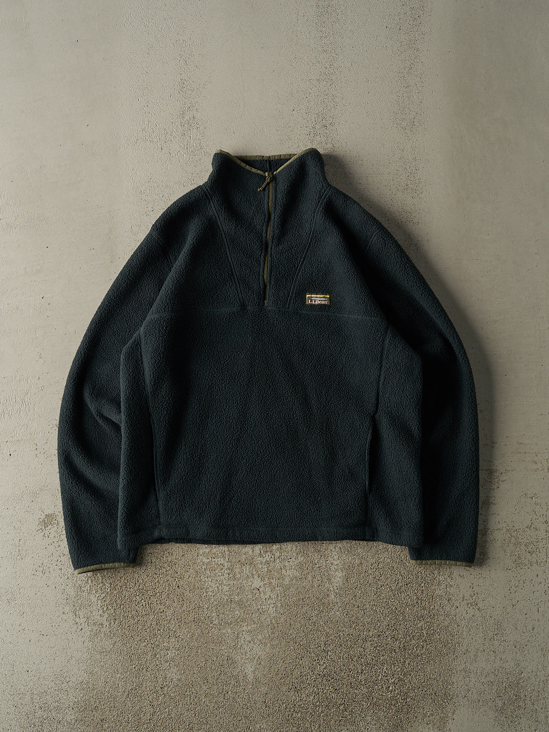 Vintage 90s Green LL Bean Quarter Zip Fleece (L/XL)