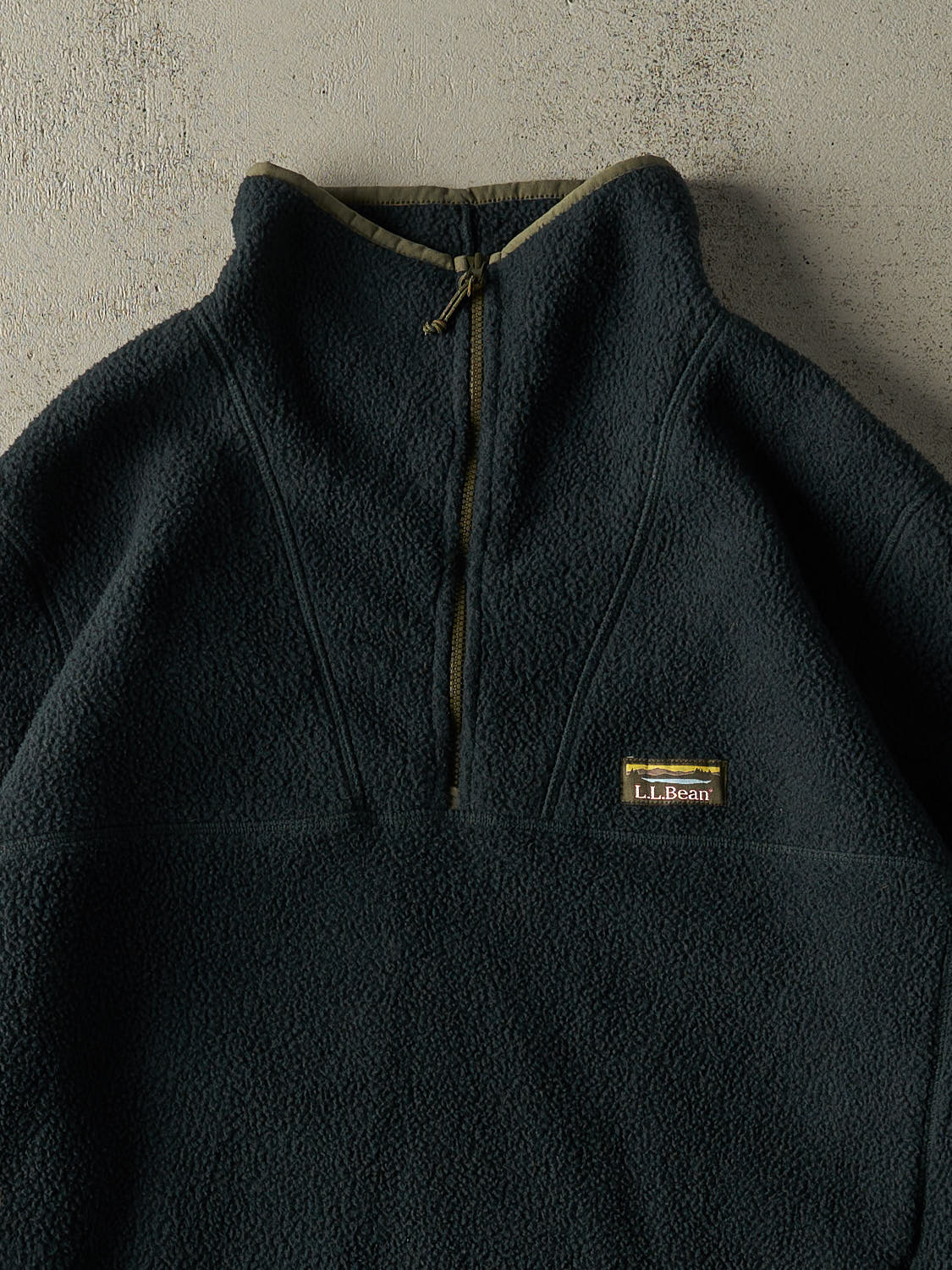 Vintage 90s Green LL Bean Quarter Zip Fleece (L/XL)