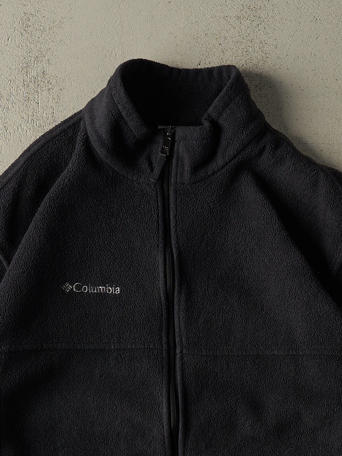 Vintage 90s Faded Black Columbia Embroidered Zip Up Fleece (L/XL)