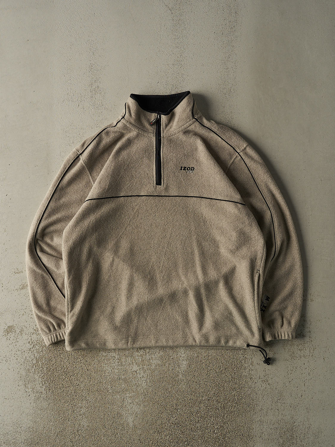 Vintage 90s Beige Izod Embroidered Quarter Zip Fleece (XL/XXL)