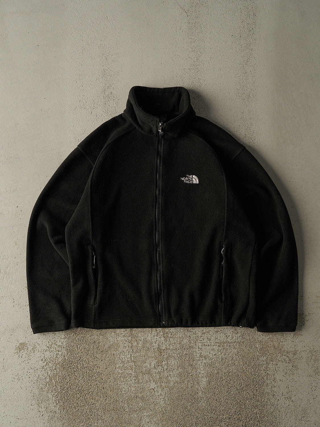 Vintage 90s Black The North Face Embroidered Zip Up Fleece (M/L)
