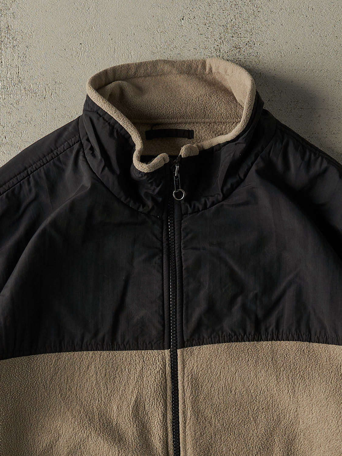 Vintage 90s Beige Eddie Bauer Zip Up Fleece Jacket (L/XL)