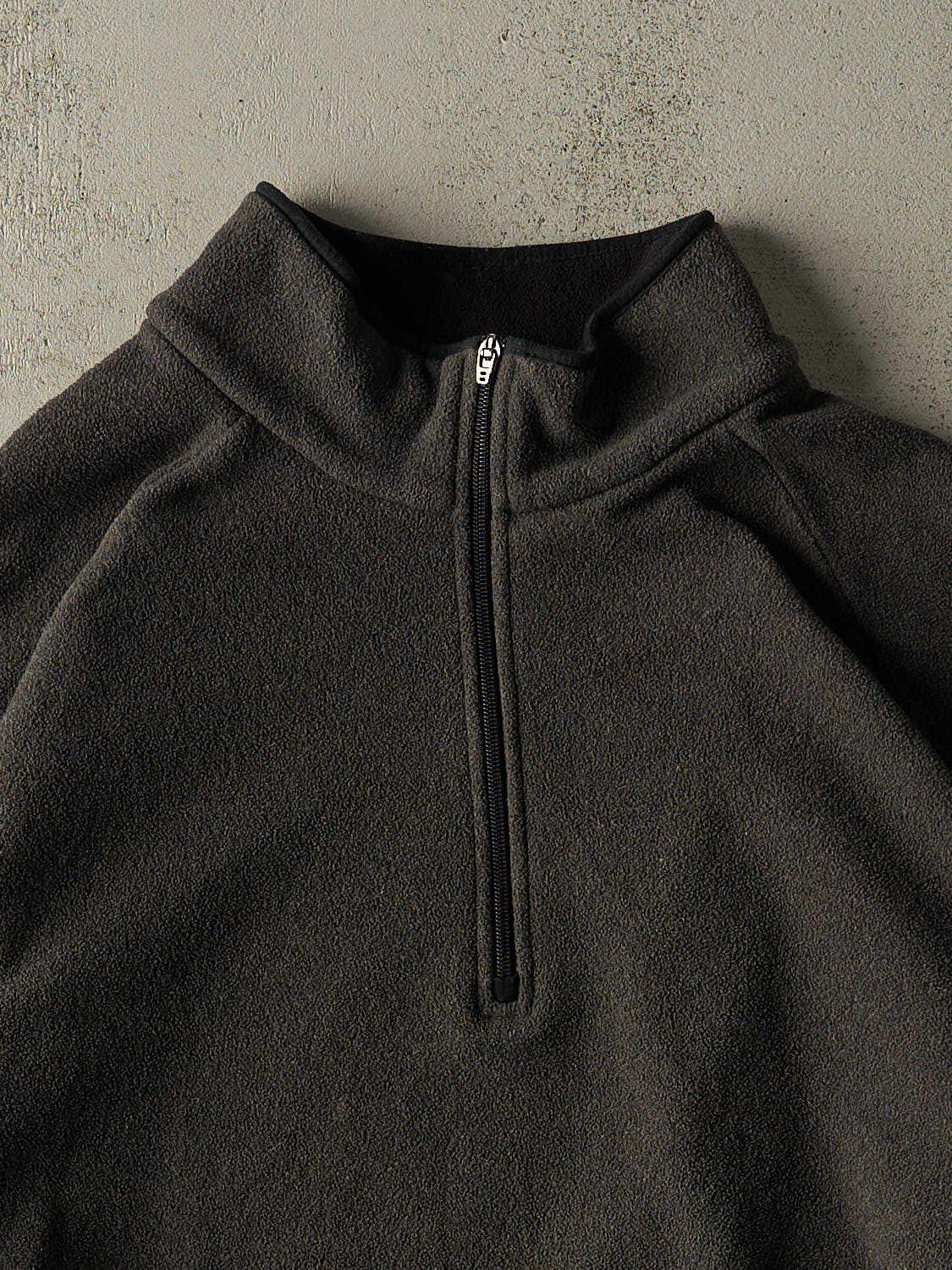 Vintage 90s Charcoal Grey & Black Eddie Bauer Quarter Zip Fleece (XL/XXL)