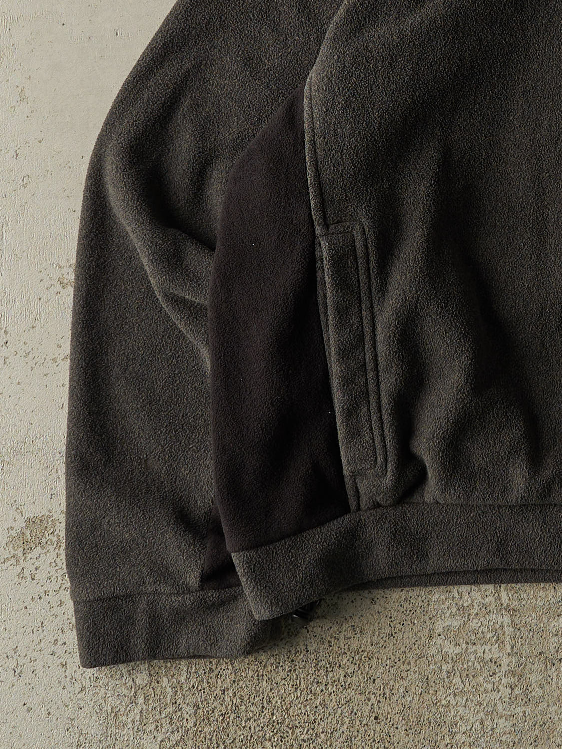 Vintage 90s Charcoal Grey & Black Eddie Bauer Quarter Zip Fleece (XL/XXL)