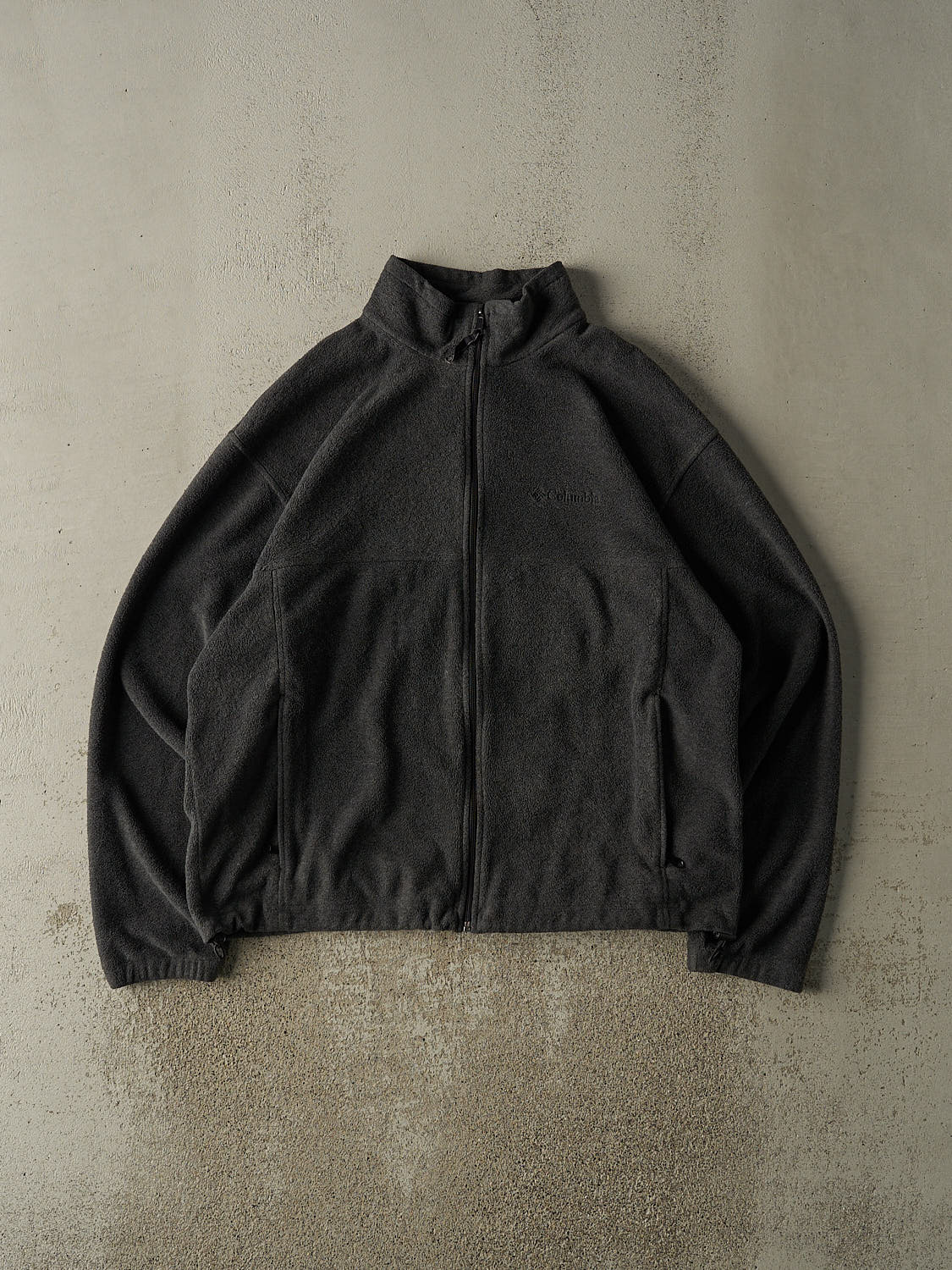 Vintage 90s Charcoal Grey Columbia Embroidered Zip Up Fleece (XL)